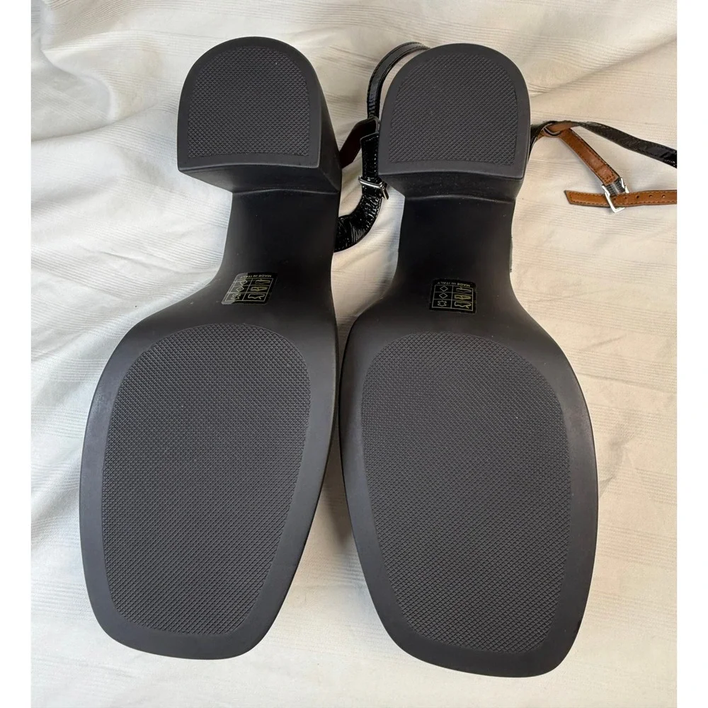 Free People Double Stack Platform Mary Janes Black Patent EU 41 NWOT Italy